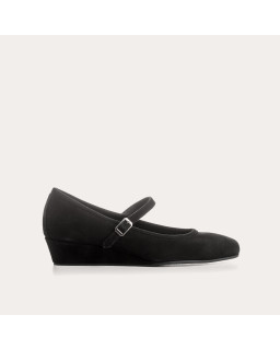 Ballerines compensées Octavie en cuir velours – Élégance & confort | Reqins