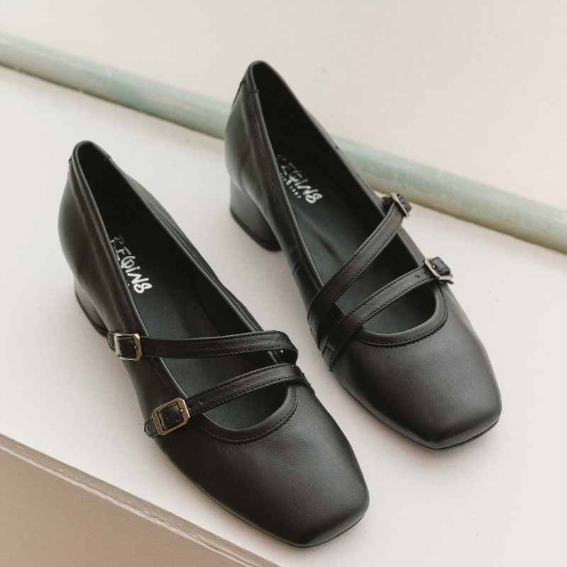 Ballerines Kalisha en cuir à talons - Reqins