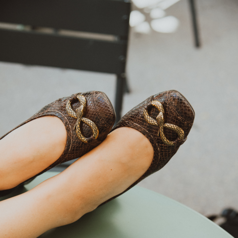 Koko Python Heel Ballerinas | Reqins