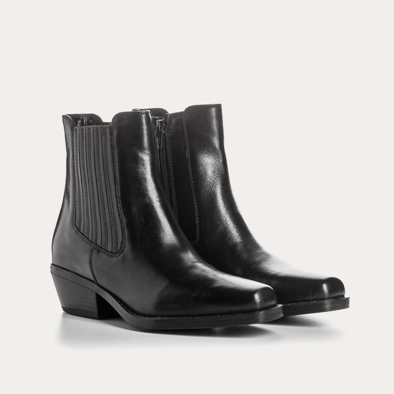 Boots brown style santiags leather with interior zip