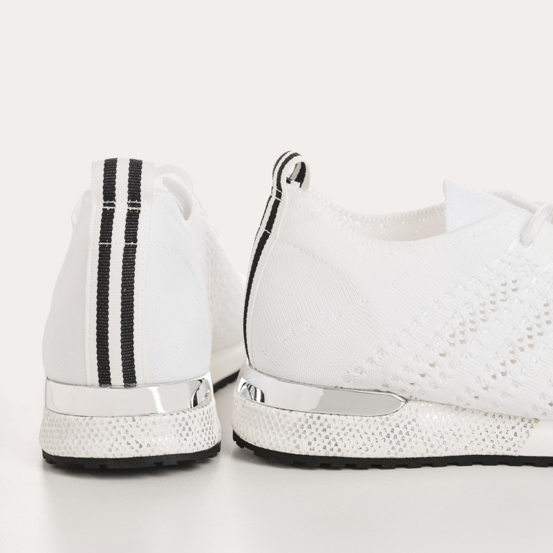 Baskets pour femme à lacets en lycra kaki