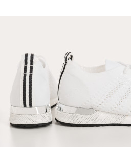 Baskets pour femme à lacets en lycra kaki