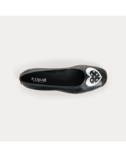 BALLERINES HOLOVE CUIR ET MOTIF POIS