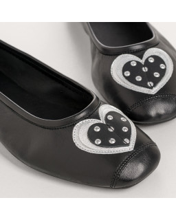 BALLERINES HOLOVE CUIR ET MOTIF POIS