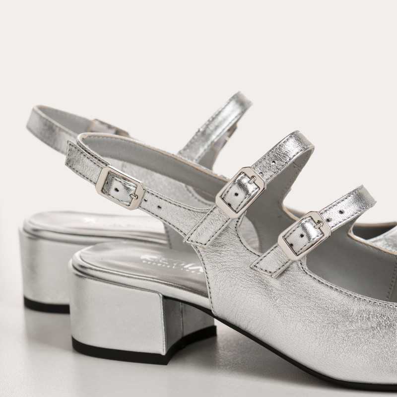 Tabies Slingback Metal Heels Rosewood | Golden Elegance & Comfort - Reqins