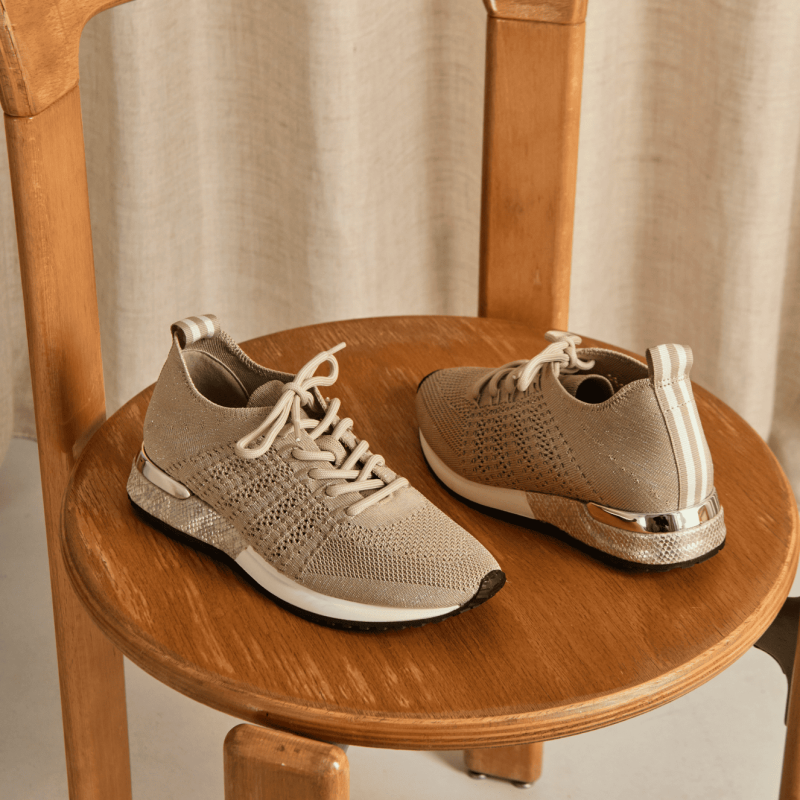 Lace-up sneakers in Iridescent Lycra for Women