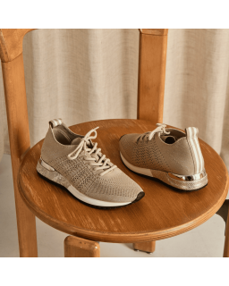 Baskets à lacets en lycra irisé pour femme