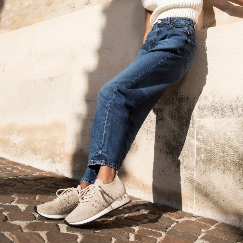 Lace-up sneakers in Iridescent Lycra for Women