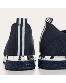 Baskets pour femme à lacets en lycra kaki