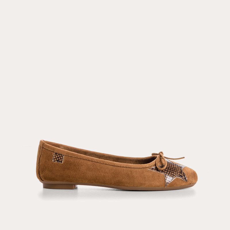 Ballerinas hello velvet leather Python | Reqins