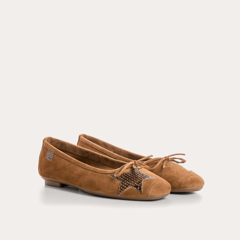 Ballerinas hello velvet leather Python | Reqins