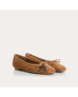 Ballerines Hello Cuir Velours Python | Reqins