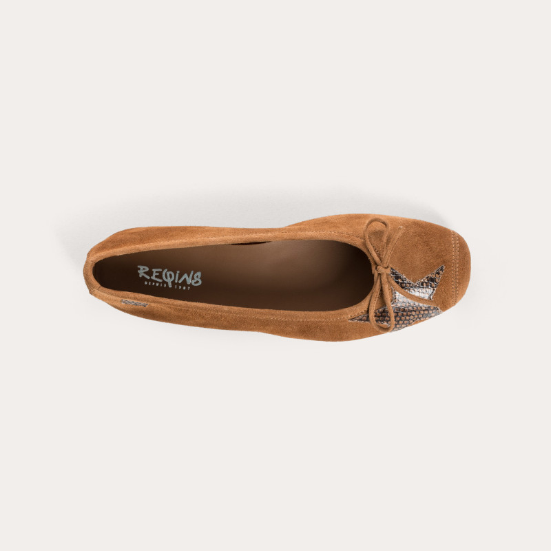 Ballerines Hello Cuir Velours Python | Reqins