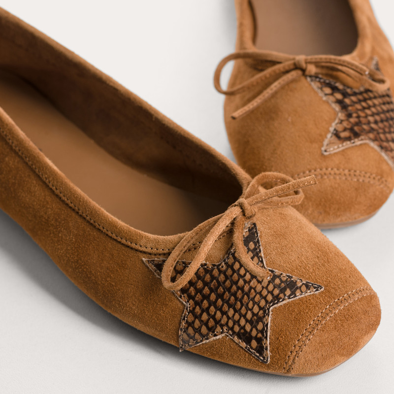 Ballerinas hello velvet leather Python | Reqins