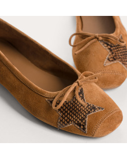 Ballerinas hello velvet leather Python | Reqins