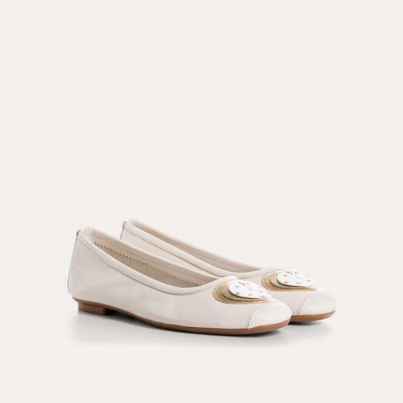 BALLERINES HOLOVE CUIR ET MOTIF POIS