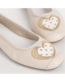 BALLERINES HOLOVE CUIR ET MOTIF POIS