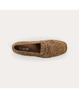 MOCASSINS HEMA CUIR VELOURS MINI LEOPARD