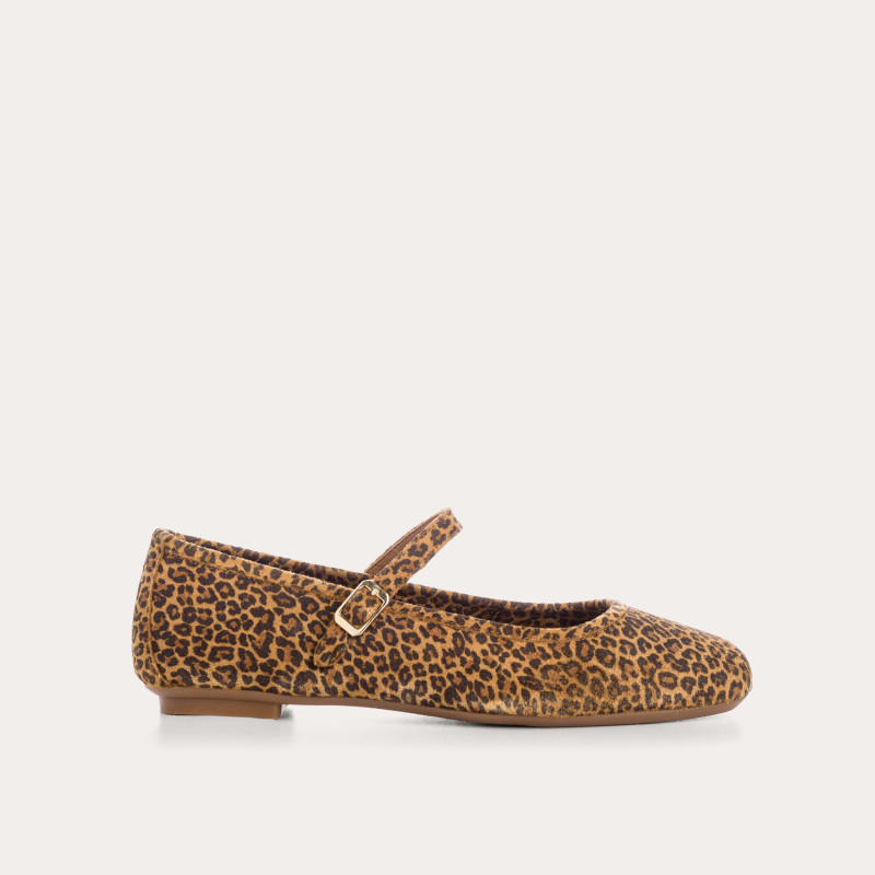 BABIES HONOR CUIR VELOURS MINI LEOPARD