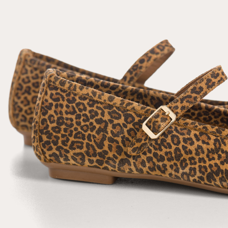 BABIES HONOR CUIR VELOURS MINI LEOPARD