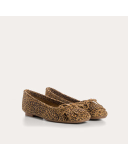 Ballerinas Hindi Velvet Leather Mini Leopard