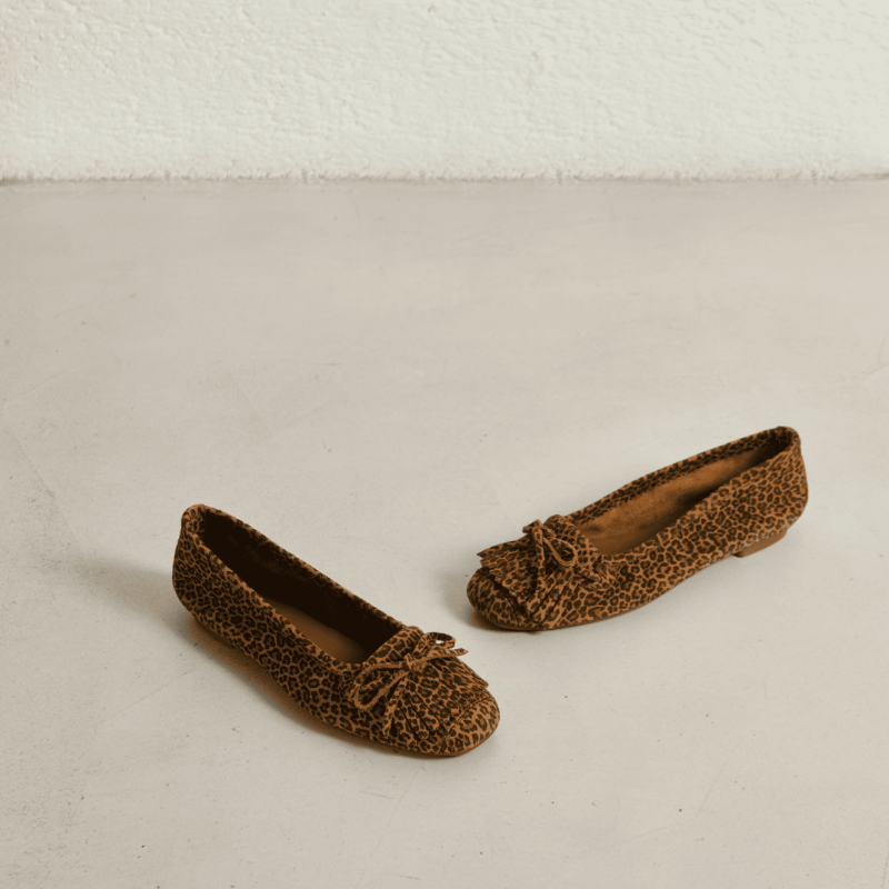 Ballerinas Hindi Velvet Leather Mini Leopard