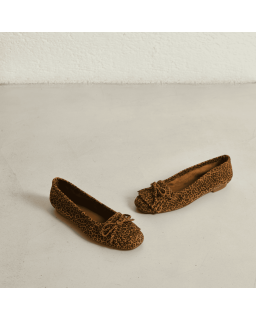 Ballerinas Hindi Velvet Leather Mini Leopard