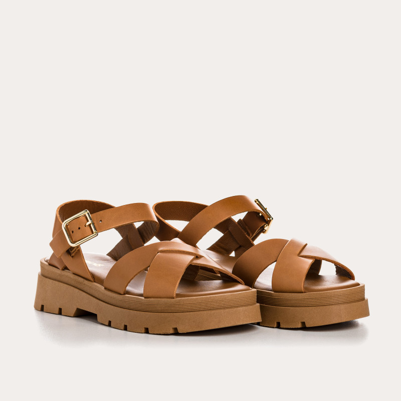 Sandales LOUISA - chaussures femme semelle chunky cuir | REQINS