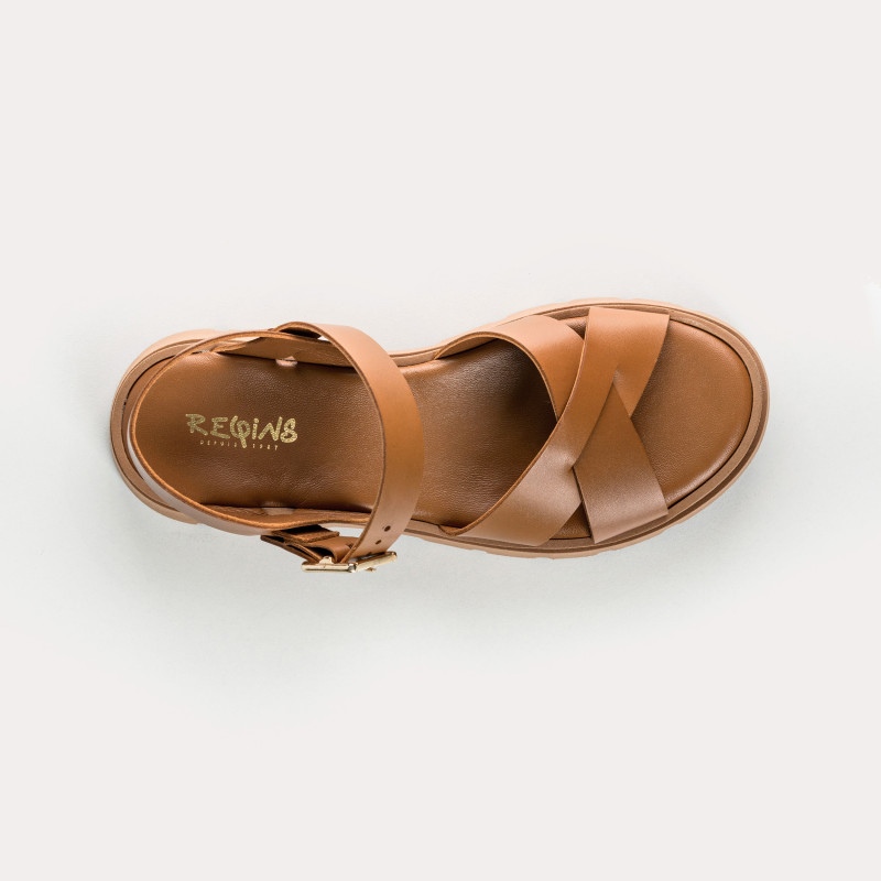 Sandales LOUISA - chaussures femme semelle chunky cuir | REQINS