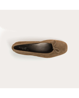 Flat ballerinas with velvet leather knot with tip reinforcement