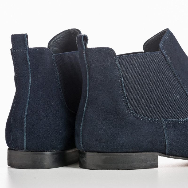 Bottines Chelsea plates en cuir velours avec élastiques