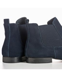 Chelsea boots flat velvet leather with elastic