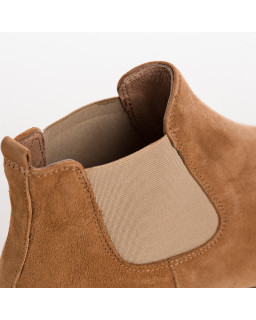 Bottines Chelsea plates en cuir velours avec élastiques